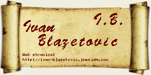Ivan Blažetović vizit kartica